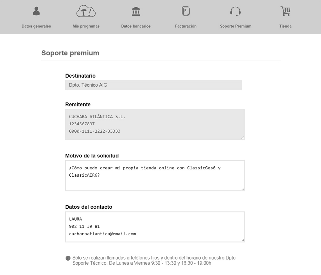 Soporte Premium