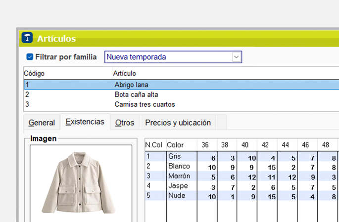 Ventana Artículos de ClassicGes