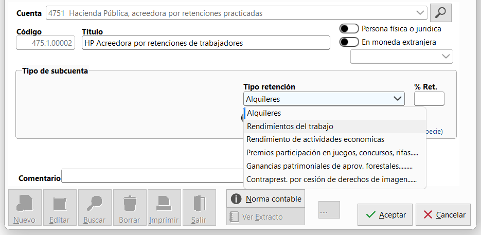 Ventana Buscar Suncuenta en ClassicConta 7.