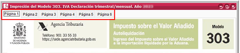 Menú de modelo 303 de ClassicConta.