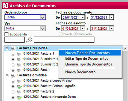 Crear un tipo de documento escaneado en ClassicConta.