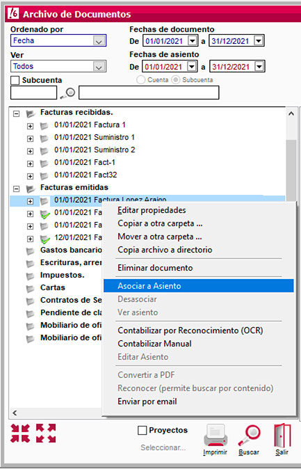 Asociar un documento escaneado a un asiento en ClassicConta.