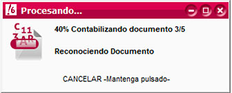 Proceso de reconocimiento de un documento durante la contabilización automática de ClassicConta.