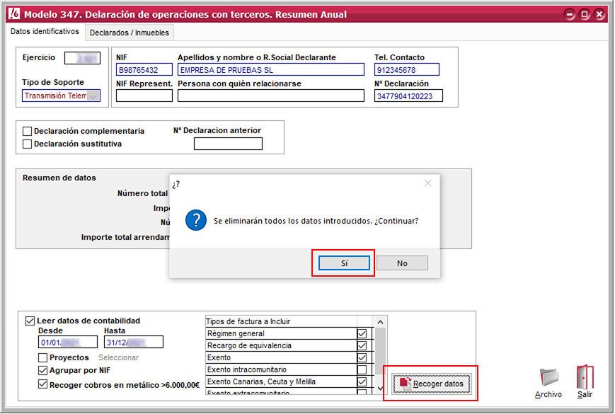 Recoger datos de modelo 347 en ClassicConta.