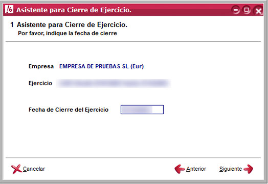 Asistente para cierre de ejercicio de ClassicConta