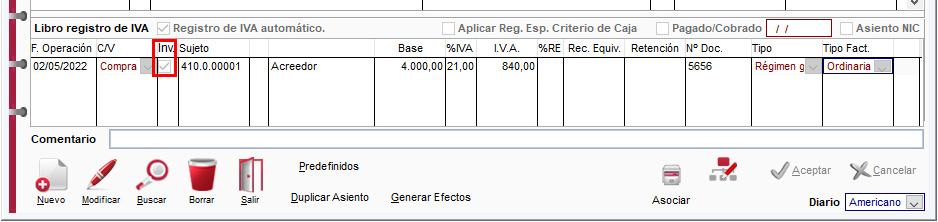 Inversión de sujeto en el diario de ClassicConta.