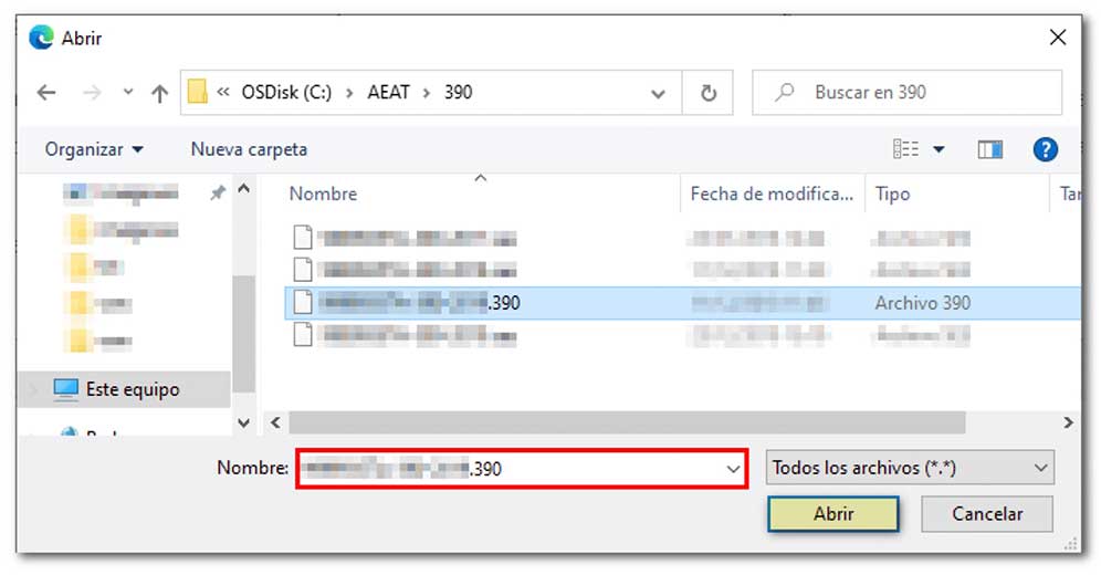 Guardar declaración para la presentación del modelo 390 en la web de la Agencia tributaria.