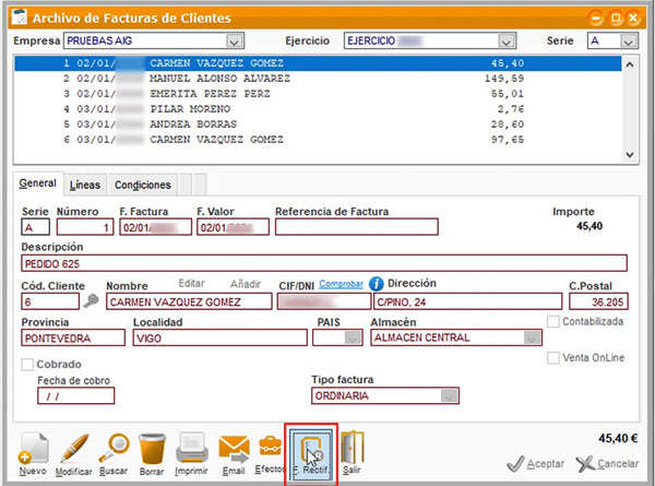 Generar factura rectificativa en ClassicGes.