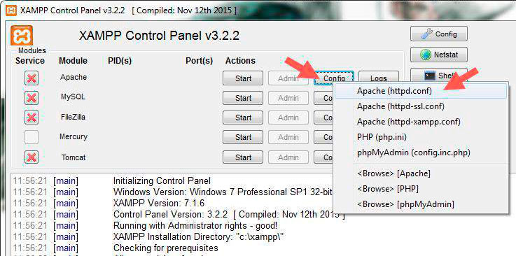 Configuración de apache para abrir puerto de entrada.
