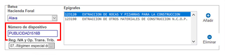 Número de dispositivo para la facturación TicketBAI en ClassicGes.