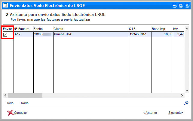 Enviar factura a la Hacienda Foral para el LROE desde ClassicGes.