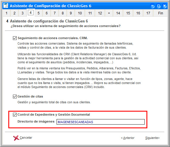 Activar el módulo de gestión de expedientes y gestión documental en ClassicGes.