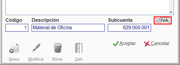 Activar gasto con IVA para facturas con IVA en ClassicGes.