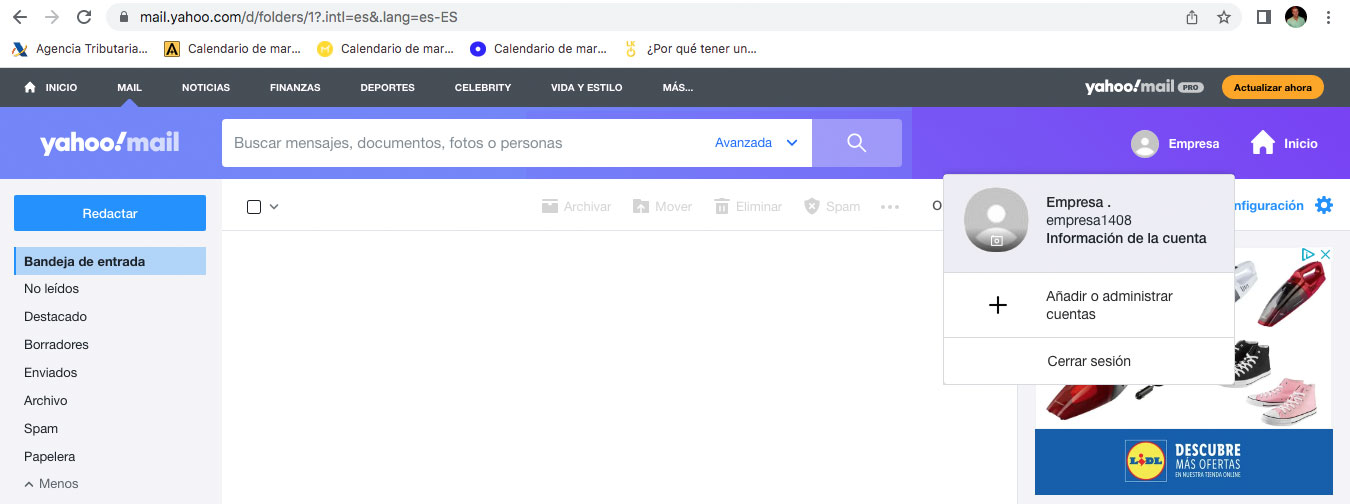 Usuario de una cuenta de Yahoo.