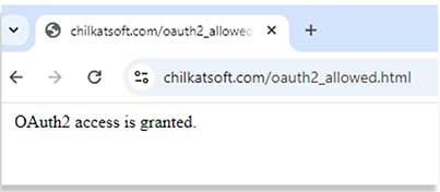 Aviso de que el acceso OAuth ha sido garantizado.
